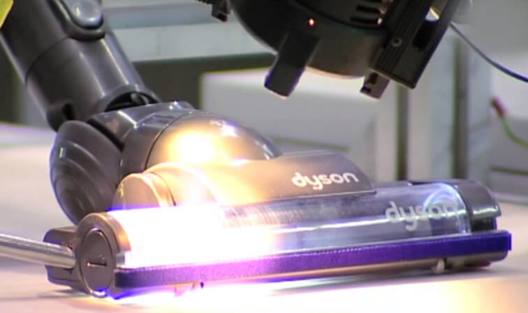 A Dyson vacuum cleaner undergoing testing