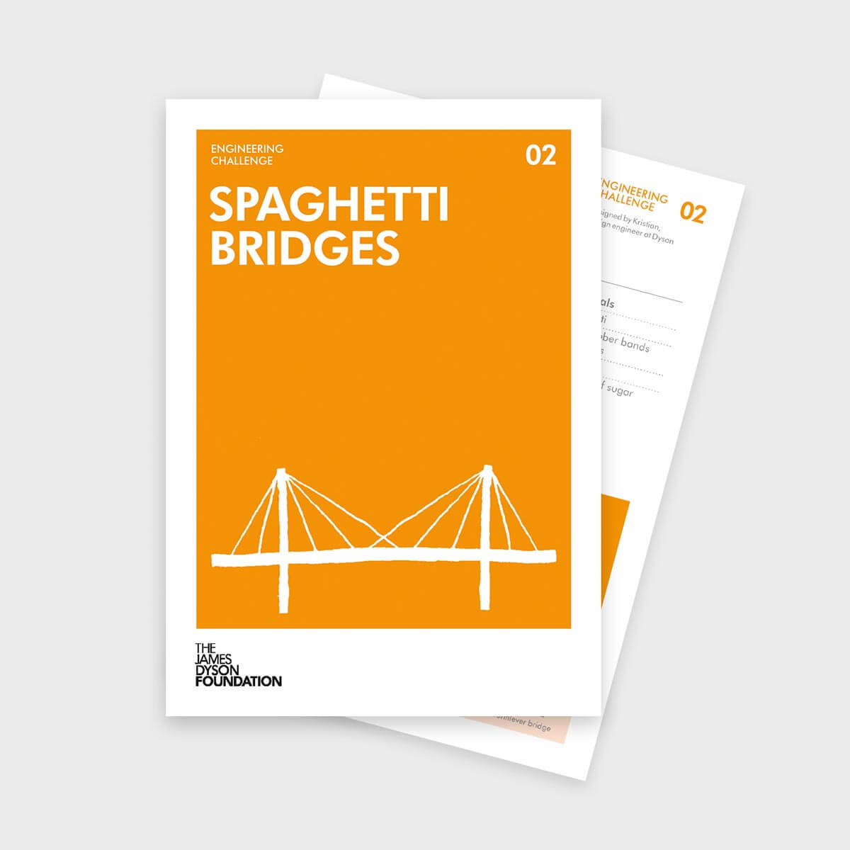 Image of the front of the Spaghetti Bridges Challenge Cards