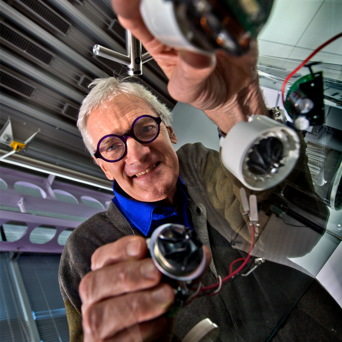 Sir James Dyson at Dyson's UK campus in Malmesbury.