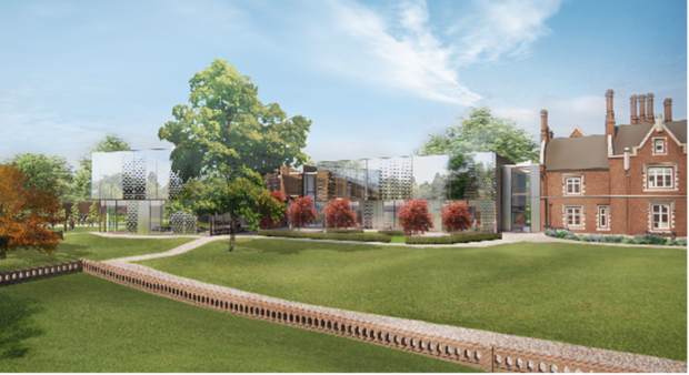 A render of the restoration of Holt Hall at Gresham's School (UK).