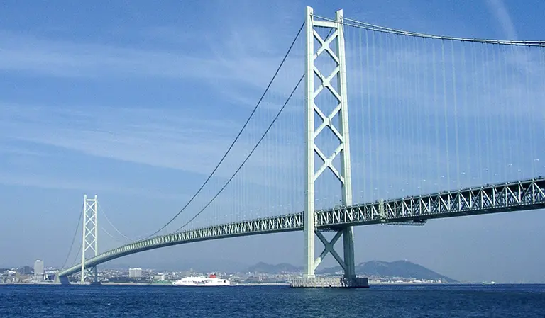 The Akashi Kaikyo Bridge in Japan.