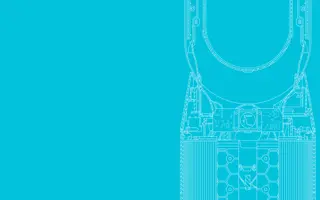 An illustration of the Dyson Pure Cool™ fan on a blue background.