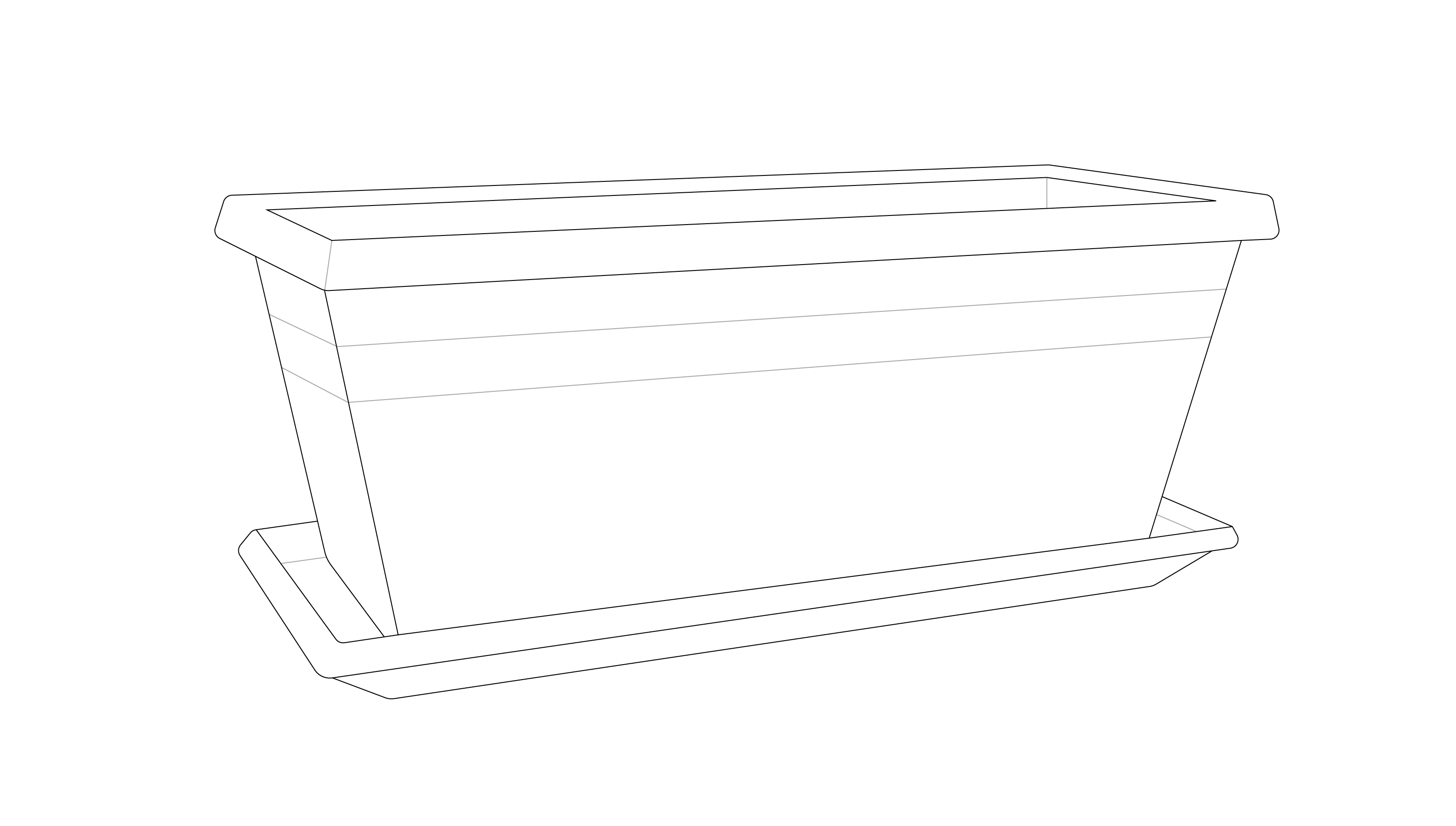 An illustration of two planting trays and troughs. 