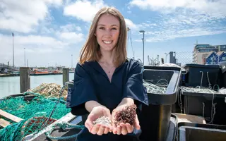 Lucy Hughes, inventor of MarinaTex and International Winner of the James Dyson Award in 2019.