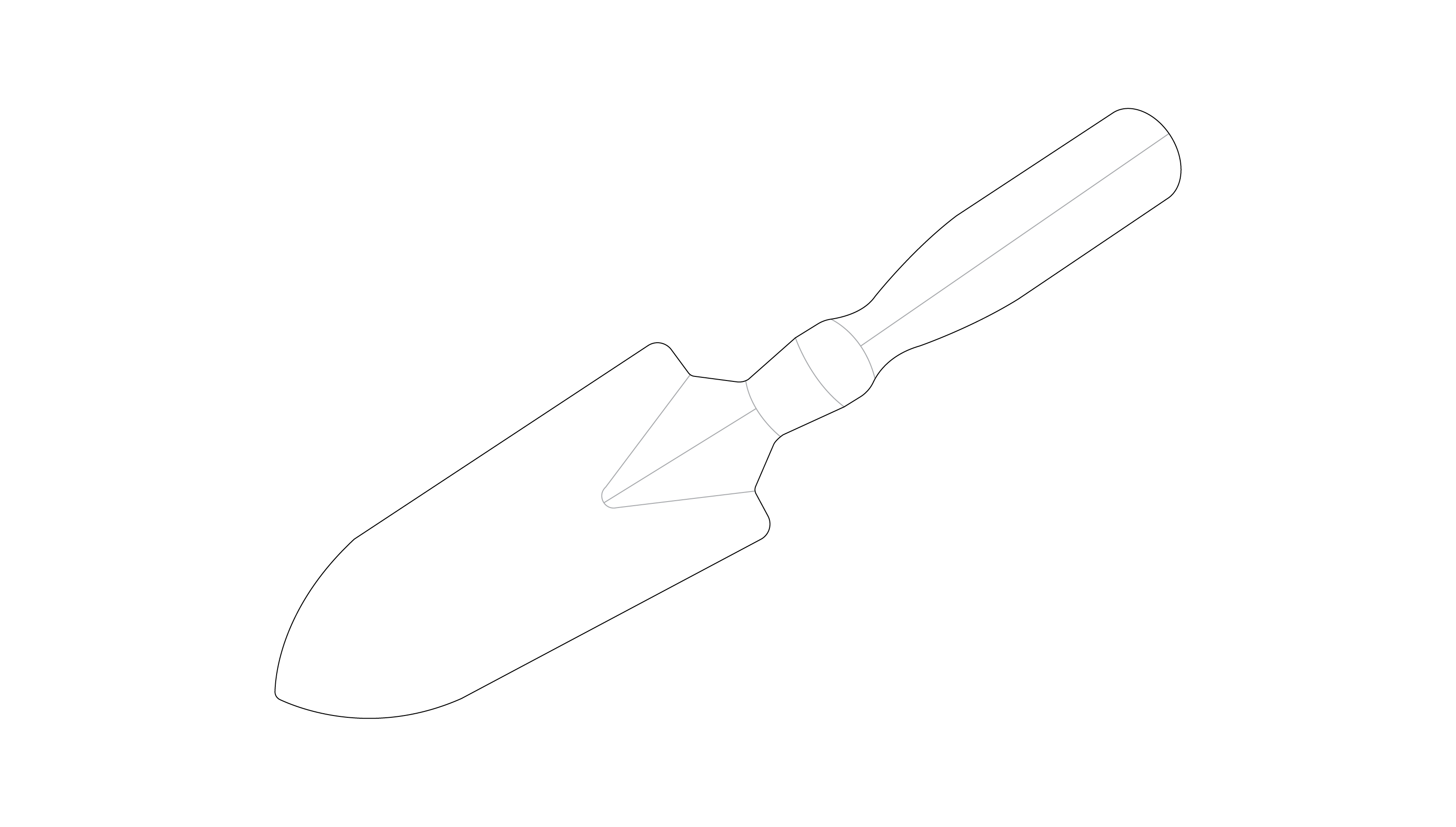 An illustration of a trowel. 