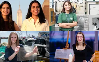 A range of female inventors from submissions to the James Dyson Award across the years.