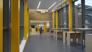 The outside of the Dyson Centre for Engineering Design at the University of Cambridge (UK).