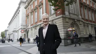 Sir James Dyson outside the Dyson School of Design Engineering at Imperial College London (UK).