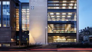 The outside of the James Dyson building at the University of Cambridge (UK).