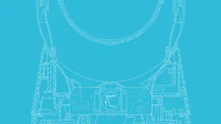 An illustration of the Dyson Pure Cool™ fan on a blue background.