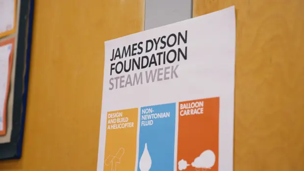 A poster for the James Dyson Foundation STEAM Week initiative.