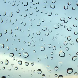 Water droplets on a pane of glass.